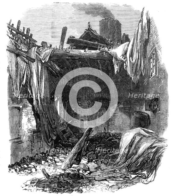 Ruins of buildings at Old Ford, Bow, destroyed by the late gale, 1868. Creator: Unknown.