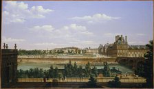 The Garden and Tuileries Palace, seen from the Quai d'Orsay, 1813. Creator: Etienne Bouhot.