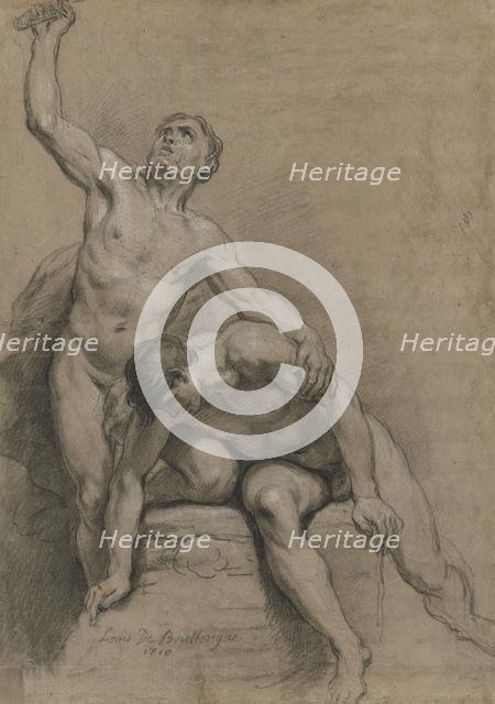 Two Male Nudes, 1710. Creator: Louis de Boullogne (French, 1654-1733).