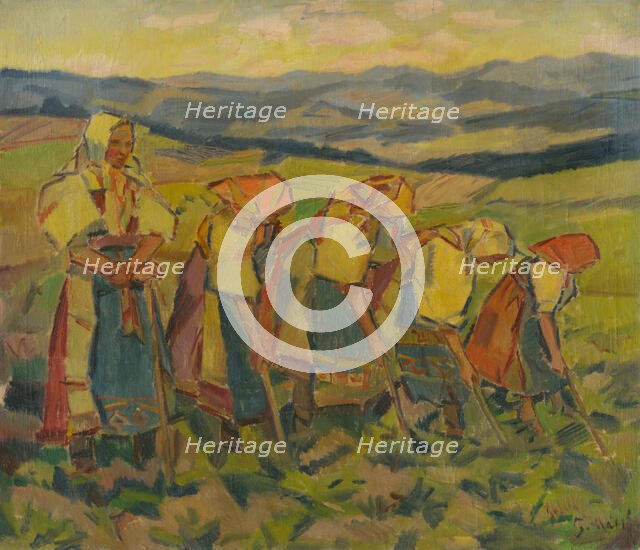 Women in the fields, 1936-1938. Creator: Gustav Mally.