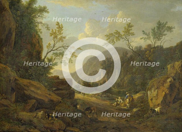 Rocky Landscape in the Evening Light, 1665-1670. Creator: Johann Franciscus Ermels.