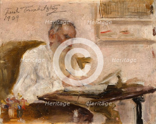 Portrait of writer Count Lev Nikolayevich Tolstoy (1828-1910), 1909. Creator: Trubetzkoy (Troubetzkoy), Prince Pavel Petrovich (1866-1938).