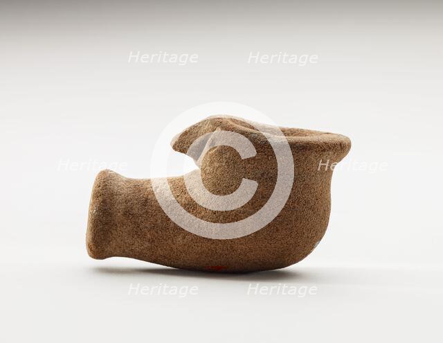 Effigy pipe bowl in the shape of a bird's head, 500-1500. Creator: Unknown.