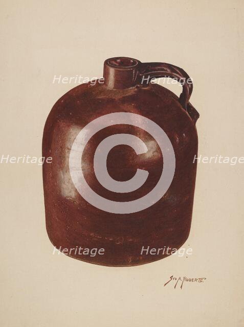 Pottery Jug, c. 1941. Creator: Sydney Roberts.