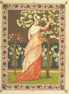 Woman gathering blossom, 1876. Creators: Walter Crane, Catherine Greenaway.