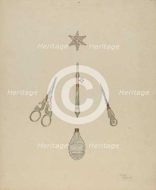 Boudoir Set, 1935/1942. Creator: Hugh Clarke.