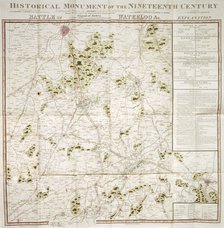 Map of the Waterloo campaign, 1815, Walmer Castle, Kent. Artist: Unknown.