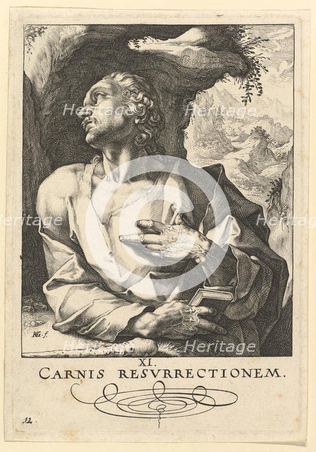 St. Jude Thaddaeus, from Christ, the Apostles and St. Paul with the Creed, ca. 1589. Creator: Hendrik Goltzius.