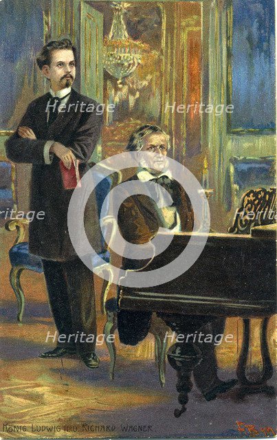 Richard Wagner and King Ludwig II, c. 1900.