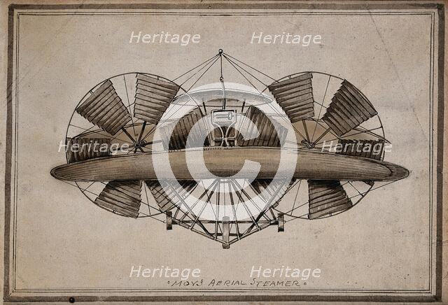 The flying machine of Thomas Moy, late 19th century.  Creator: Unknown.