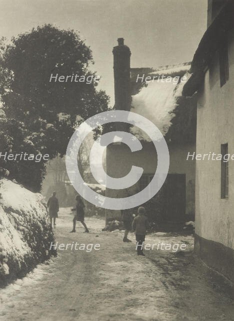[Snow on roofs, back street]. From the album: Photograph album - England, 1920s. Creator: Harry Moult.