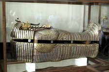 Golden sarcophagus of the Pharoah Tutenkhamen, c1325 BC. Artist: Unknown