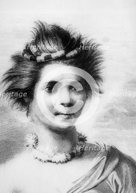 Hawaiian woman wearing a feather leis, 18th century. Artist: John Webber