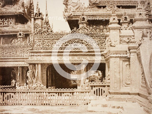 No. 92. Amerapoora. Another part of the Balcony of Kyoung No. 86 [Maha-too-lo-Bounghian..., 1855. Creator: Captain Linnaeus Tripe.