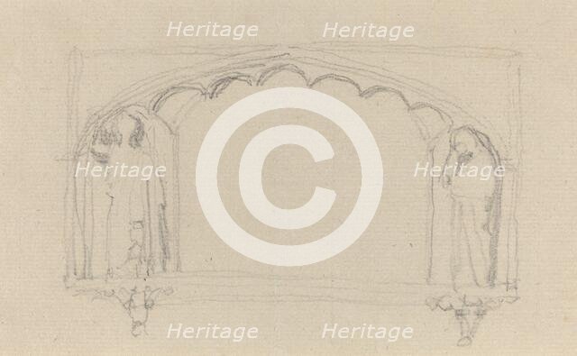 Sketch for a Gothic Monument (the Simcoe Monument?), c. 1814?. Creator: John Flaxman.