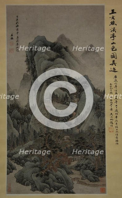 Mountain Scenery with Streams and Pavilions in the Style of Fan Kuan, 1667. Creator: Wang Jian.