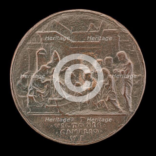 The Pope in Audience [reverse], probably 1482. Creator: Vittore Gambello.