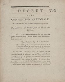 Décret de la Convention nationale, du 27 juillet 1793: l'an second de la République Françoise..., 17 Creator: Unknown.