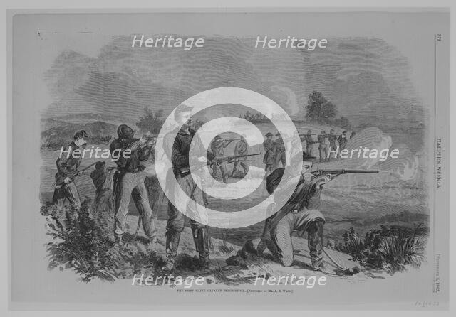 The First Maine Cavalry Skirmishing, 1863. Creator: Alfred Waud.