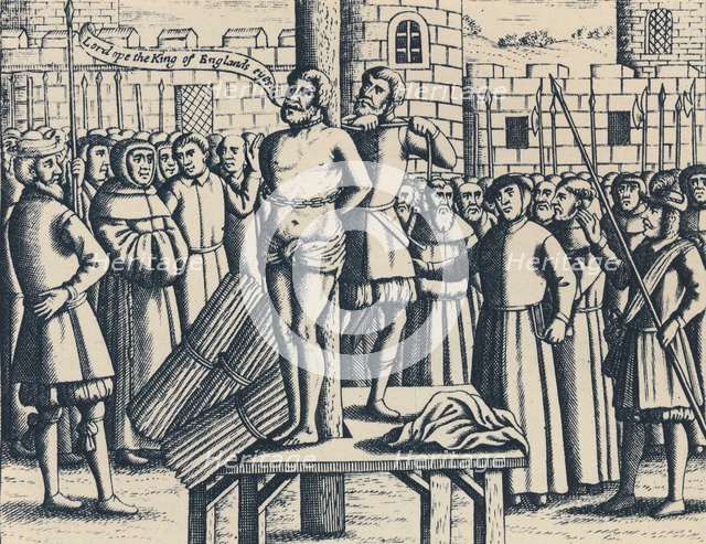 'The Martyrdome of Master William Tindall in Flanders by Vilvord Castle', 1563, (1947). Artist: Unknown.