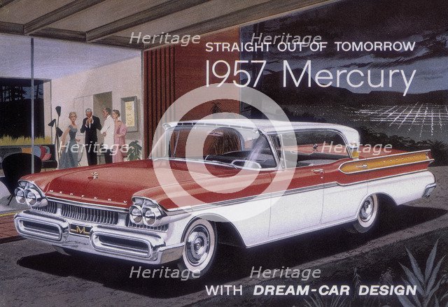 Poster advertising a Mercury car, 1957. Artist: Unknown