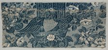 Copperplate Printed Cotton Fragment with American Eagle, 1830 - 1840. Creator: Unknown.