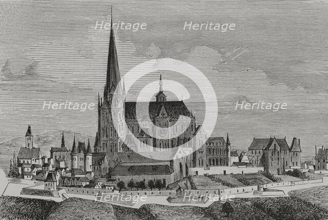 Saint-Denis Abbey, France, 1877.  Creator: Unknown.