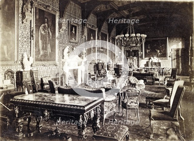 The salon, Newstead Abbey, Nottinghamshire, 1874. Artist: R Allen