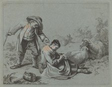 Peasant Teasing a Sleeping Girl with a Twig, 1763. Creator: Francesco Londonio.