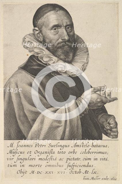 Portrait of Jan Pietersz Sweelinck, Organist & Musician in Amsterdam, 1624. Creator: Jan Muller.