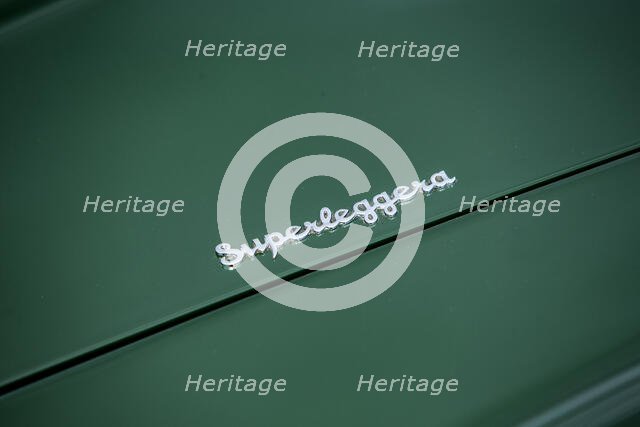 Superleggera logo on a 1961 Aston Martin DB4 GT previously owned by Donald Campbell. Creator: Unknown.