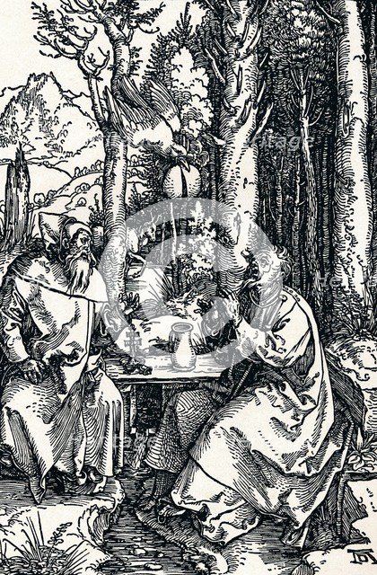 'The Hermits St Anthony and St Paul', 1504 (1906). Artist: Albrecht Durer.
