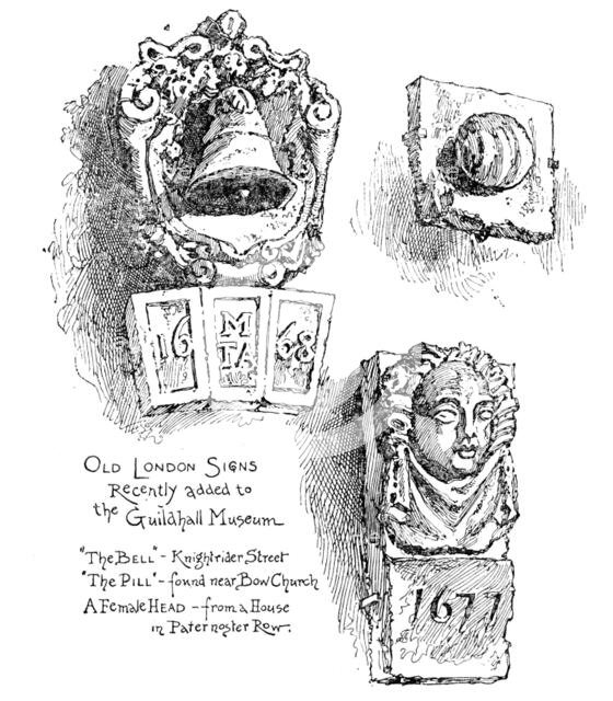 Old tavern signs in London, 1890. Creator: Unknown.