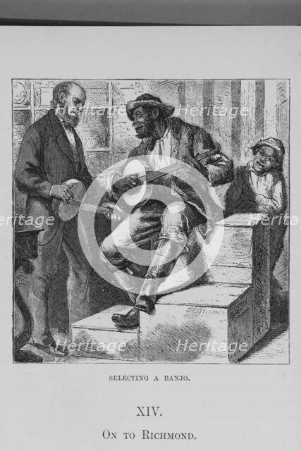 Selecting a banjo; [Richmond, Virginia], 1882. Creator: Unknown.