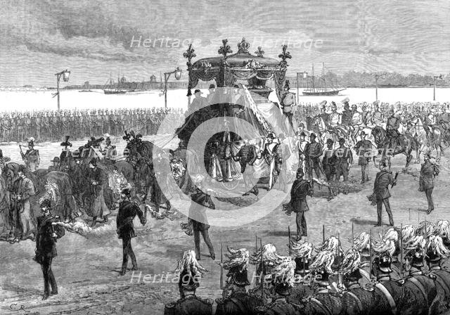 Funeral of the Empress of Russia at St. Petersburg: the funeral procession, 1880. Creator: Unknown.