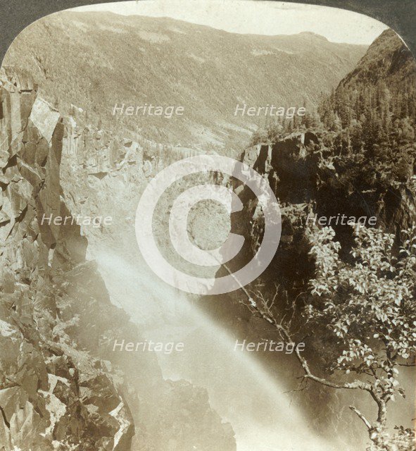 'Rainbow in the spray of the Rjukanfos, Norway', c1905. Creator: Unknown.