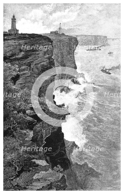 Sydney Heads from the south, New South Wales, Australia, 1886.Artist: Frederic B Schell