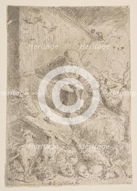 Noah letting the animals into the ark, ca. 1630. Creator: Giovanni Benedetto Castiglione.