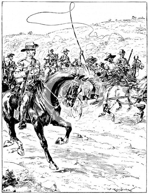 Boer prisoners under escort, 2nd Boer War, 1900. Artist: Unknown