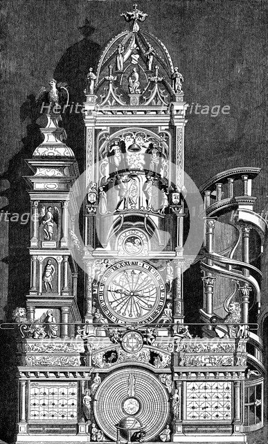 Astronomical clock of Strasbourg Cathedral, 1573, (1870). Artist: Unknown