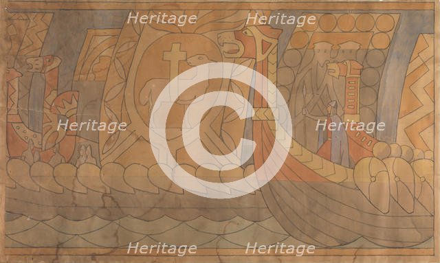 Folklore Drawing, 1895-1898. Creator: Munthe, Gerhard (1849-1929).