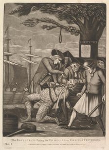 The Bostonians Paying the Excise-Man, or Tarring & Feathering, October 31, 1774. Creator: Attributed to Philip Dawe (British, 1745?-?1809).