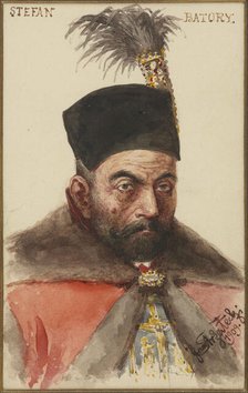 Portrait of Stephan Báthory (1533-1586), King of Poland and Grand Duke of Lithuania, 1909. Creator: Strzalecki, Jan Michal (1837/38-1919).