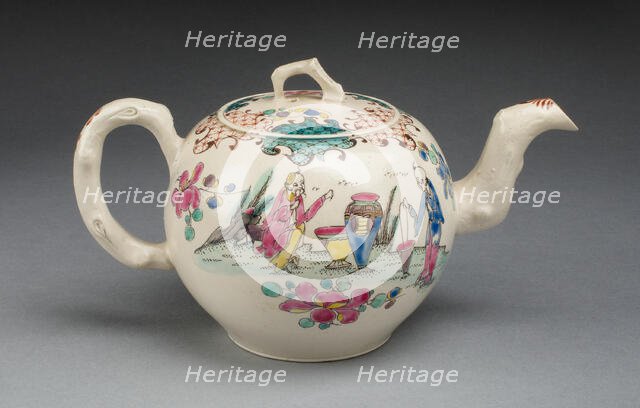 Teapot, Staffordshire, c. 1750. Creator: Staffordshire Potteries.