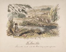 The Riverside, Favourable Wind and the Trout Rising as Fast as Possible, 1830-64. Creator: John Leech.