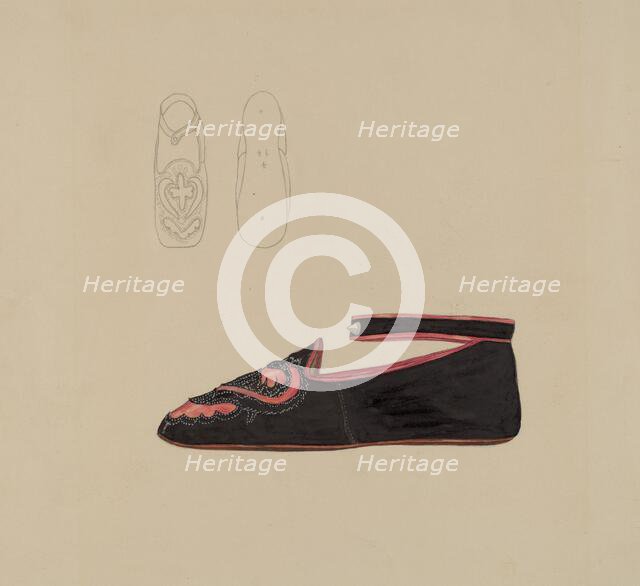 Baby Shoe, 1935/1942. Creator: Gladys Cook.