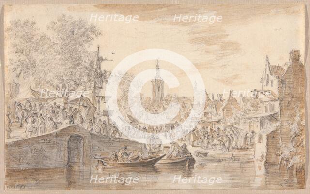 Market near a Canal, 1651. Creator: Jan van Goyen.