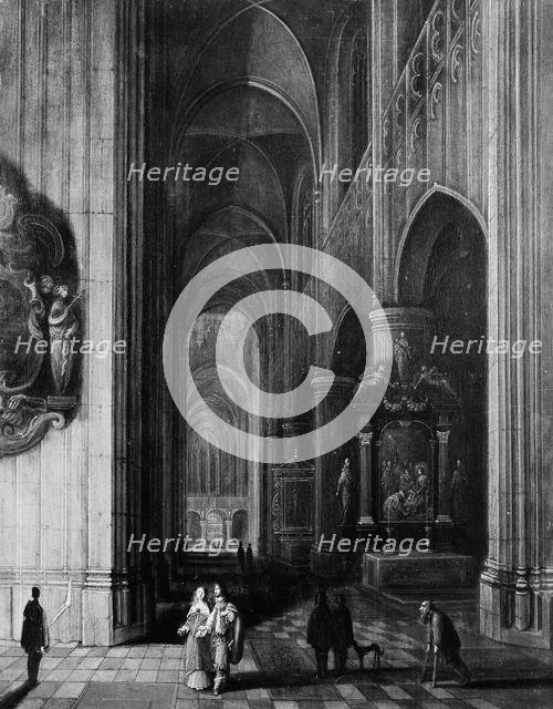 Interior of a Gothic Church at Night, ca. 1660. Creator: Pieter Neefs.