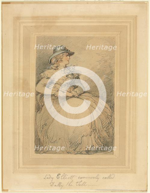 Lady Elliott, Commonly Called Dolly The Tall, 1775/1827. Creator: Thomas Rowlandson (British, 1756-1827).