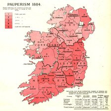 'The Graphic Statistical Maps of Ireland; Pauperism 1884', 1886.  Creator: Unknown.